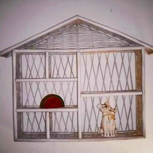 Vintage Wicker Shelf